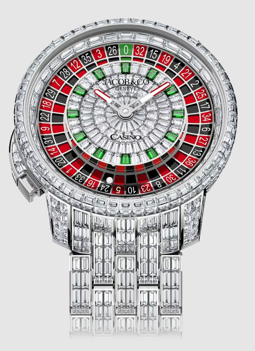 Review Jacob & Co Casino Tourbillon FULL BAGUETTE CA800.39.BD.BA.A39BD Replica watch